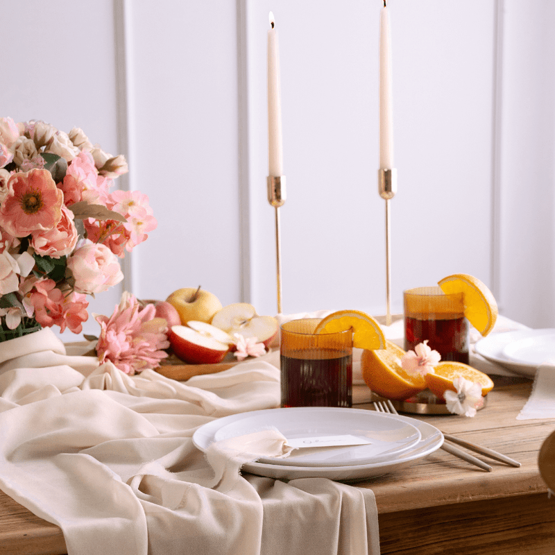 Tischläufer Chiffon Creme