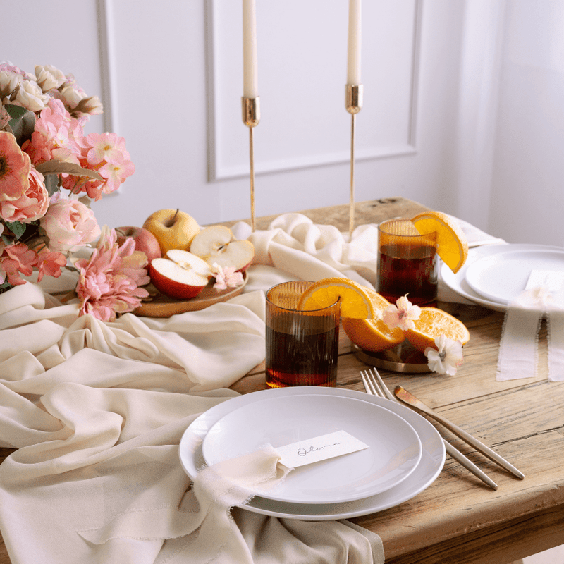 Tischläufer Chiffon Creme