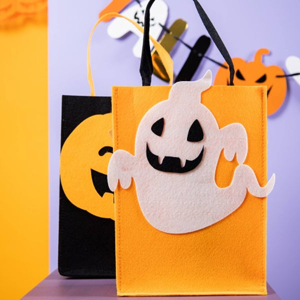 "Trick or Treat" Kürbis Filztasche