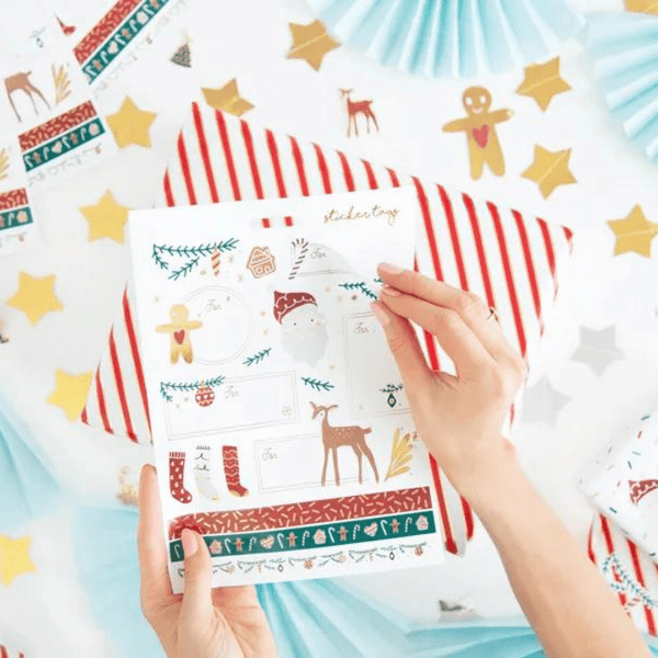 Weihnachts-Sticker zur Geschenkverzierung