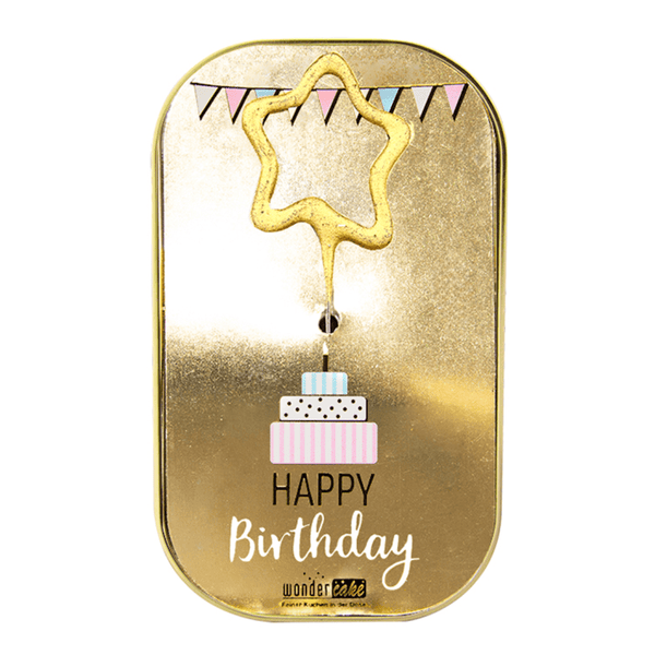 Wondercake "Happy Birthday" mit Stern-Wunderkerze