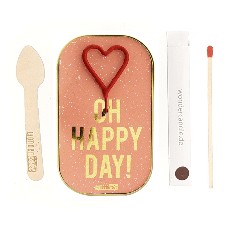 Wondercake "Oh Happy Day!" mit Herz-Wunderkerze