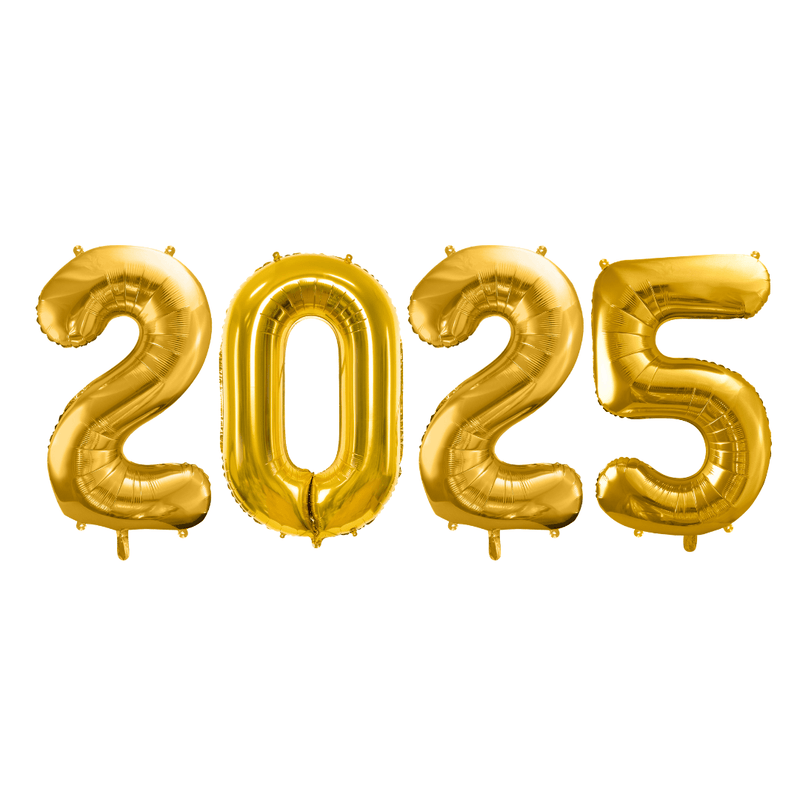 XXL Ballonschriftzug "2025" Gold - DECORAMI