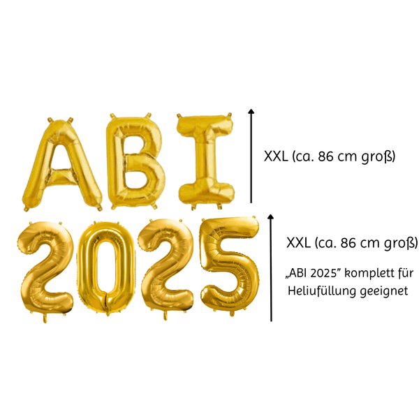XXL Ballonschriftzug "Abi 2025" Gold