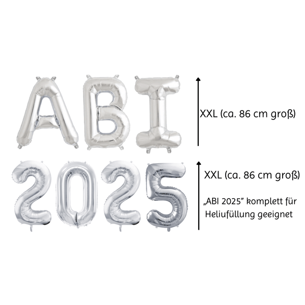 XXL Ballonschriftzug "Abi 2025" Silber