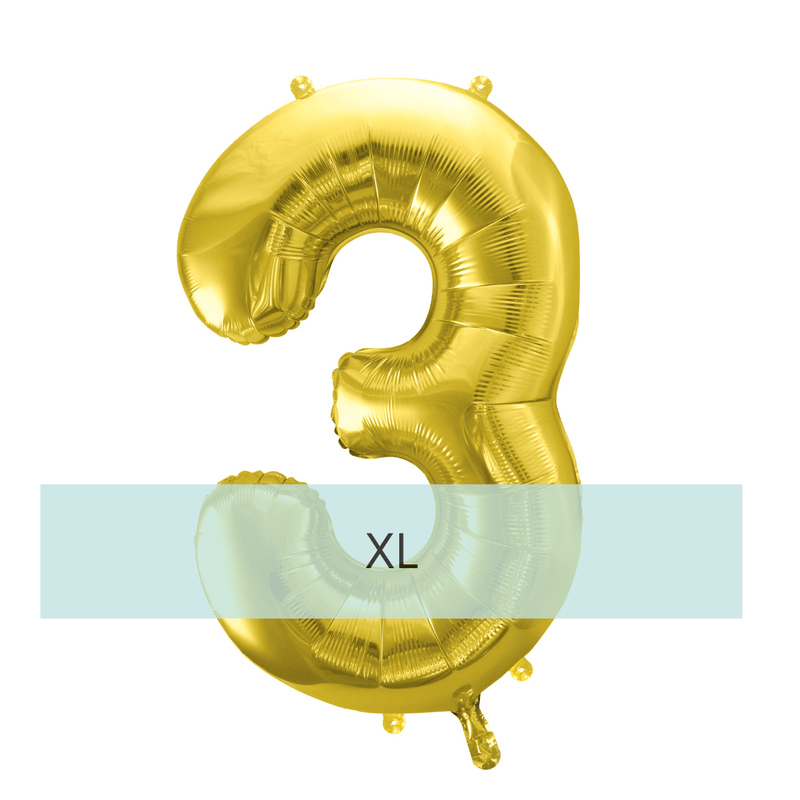 Zahlen Ballon 3 XL Gold