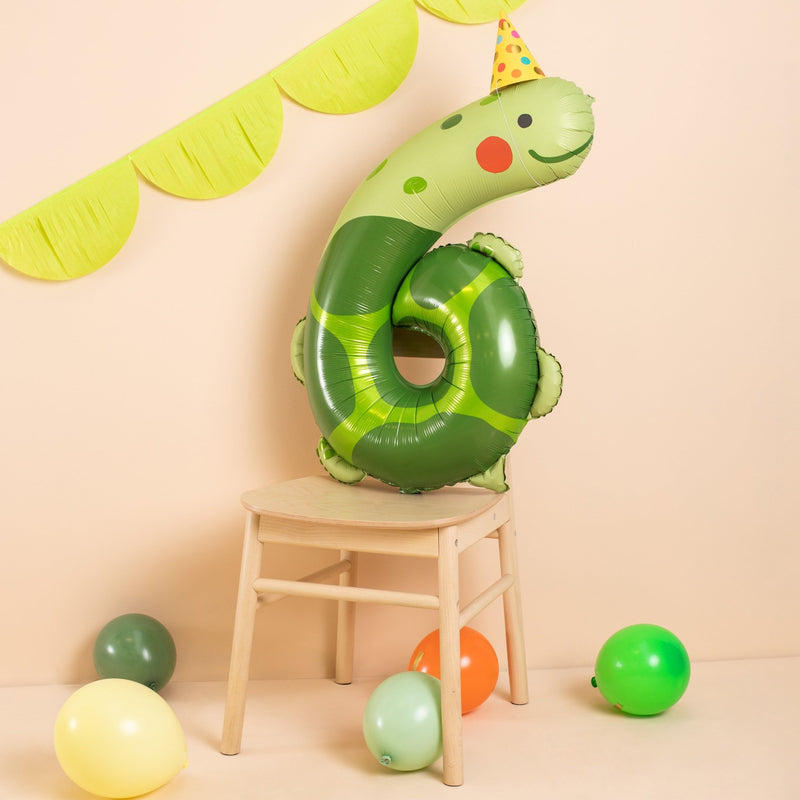 Zahlen Ballon 6 XL Schildkröte