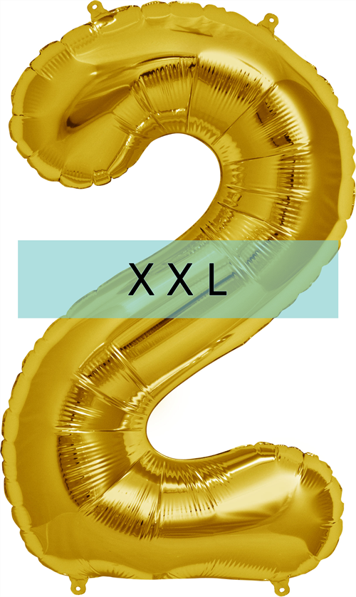 Zahlen Ballon 2 XXL Gold - DECORAMI