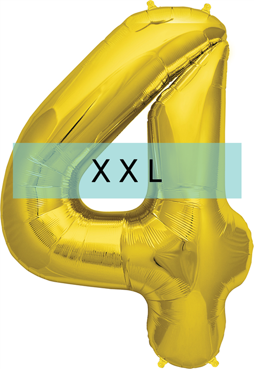 Zahlen Ballon 4 XXL Gold - DECORAMI