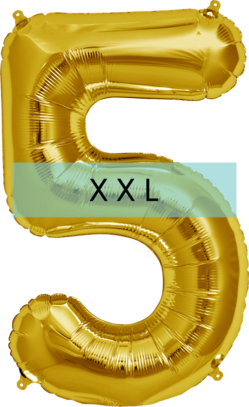 Zahlen Ballon 5 XXL Gold - DECORAMI