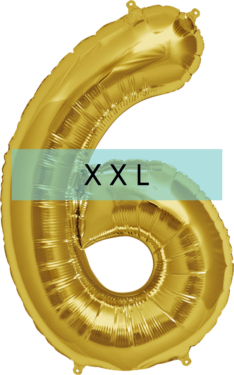 Zahlen Ballon 6 XXL Gold - DECORAMI