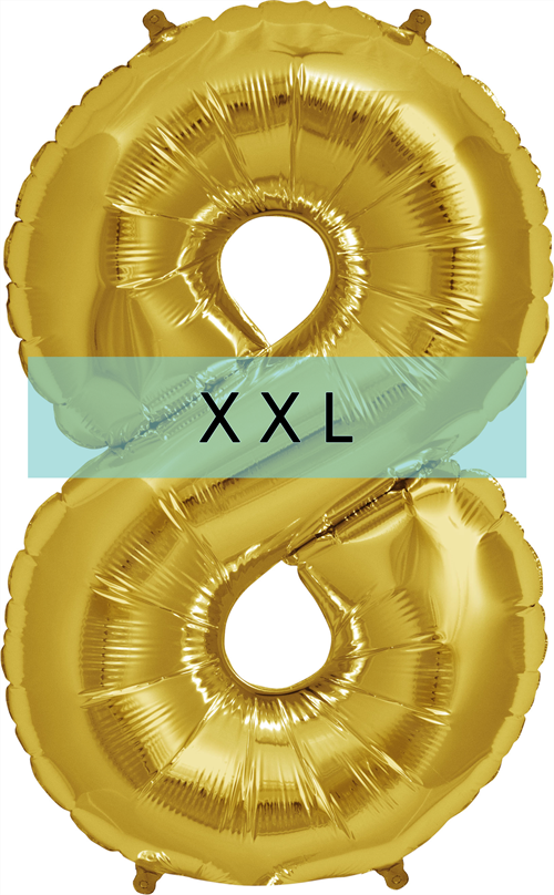 Zahlen Ballon 8 XXL Gold - DECORAMI