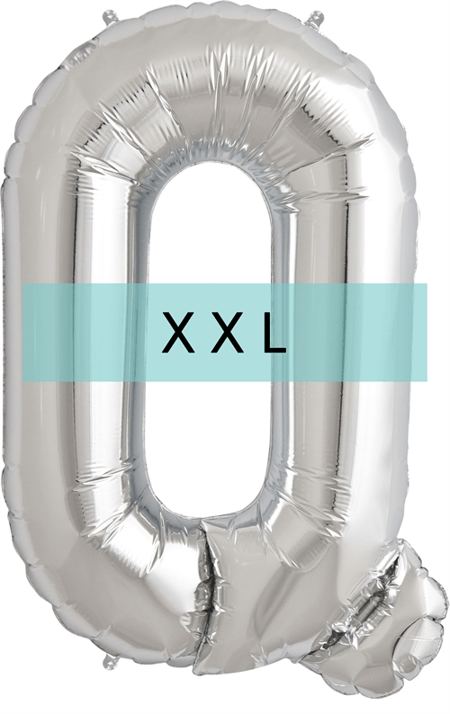 Buchstaben Ballon Q XXL Silber - DECORAMI
