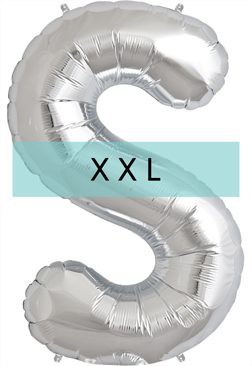Buchstaben Ballon S XXL Silber - DECORAMI