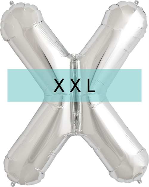 Buchstaben Ballon X XXL Silber - DECORAMI