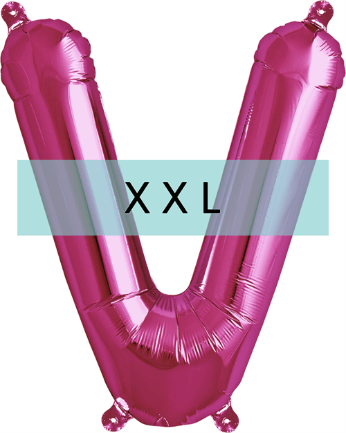 Buchstaben Ballon V XXL Pink - DECORAMI