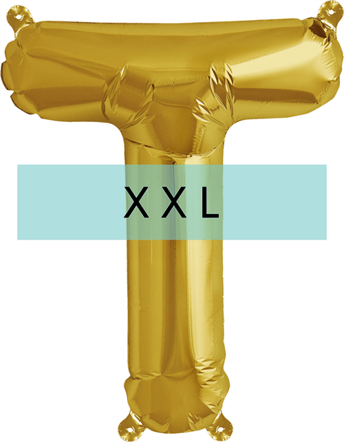 Buchstaben Ballon T XXL Gold - DECORAMI