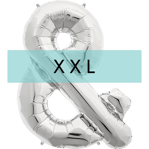 Buchstaben Ballon &-Zeichen XXL Silber - DECORAMI
