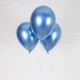 Luftballon Ø 30cm Chrom-Blau 10 Stk. - DECORAMI