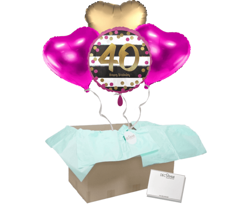 Heliumballon-Geschenk "Happy Birthday 40" - DECORAMI