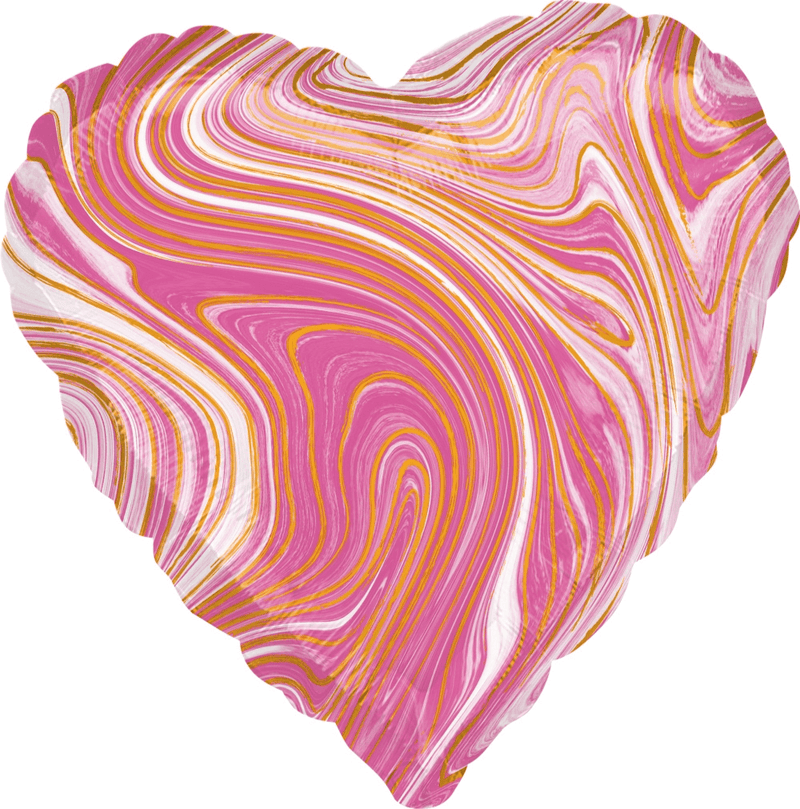 Folienballon Herz Marmor (Pink&Orange) - DECORAMI