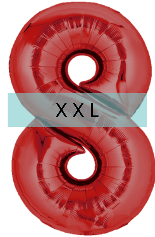 Zahlen Ballon 8 XXL Rot - DECORAMI