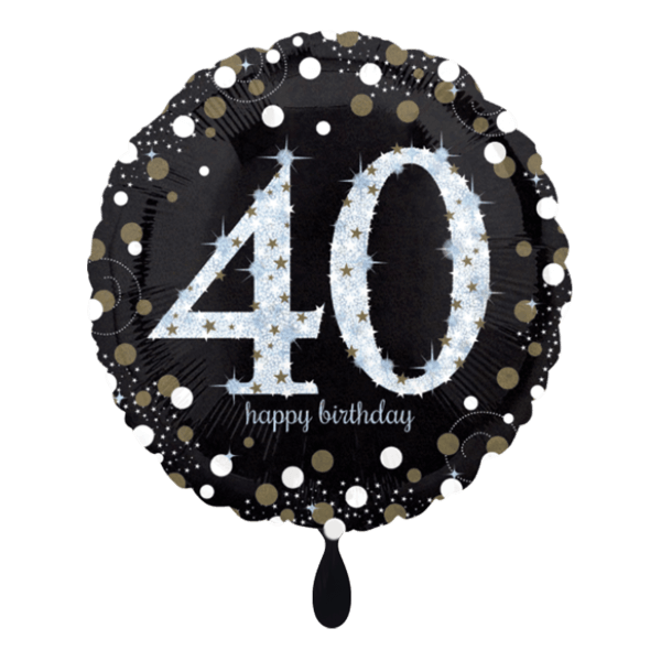 Geburtstagsballon "40 Happy Birthday" Sparkling - DECORAMI