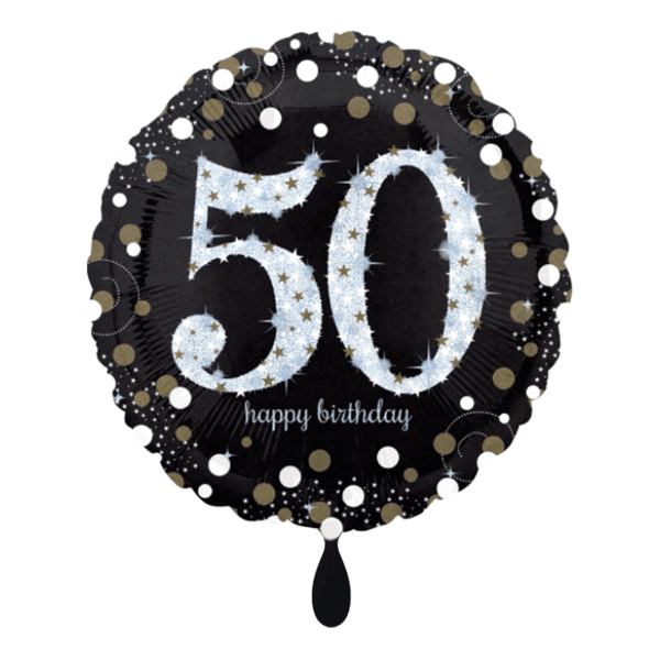 Geburtstagsballon "50 Happy Birthday" Sparkling - DECORAMI