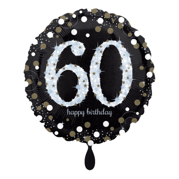 Geburtstagsballon "60 Happy Birthday" Sparkling - DECORAMI