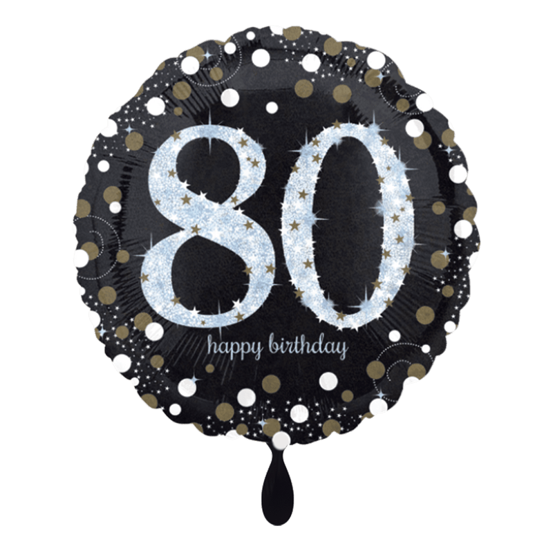 Geburtstagsballon "80 Happy Birthday" Sparkling - DECORAMI