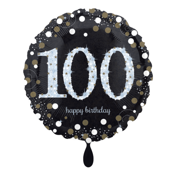 Geburtstagsballon "100 Happy Birthday" Sparkling - DECORAMI