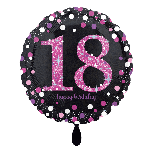 Heliumballon-Geschenk "Happy Birthday 18" Pink - DECORAMI