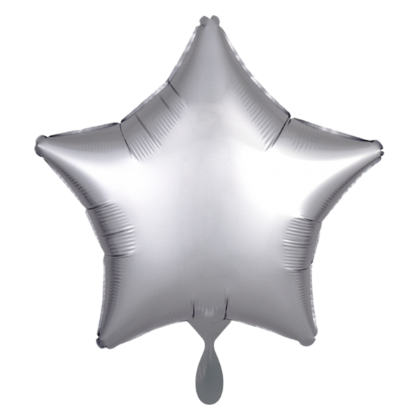Stern-Folienballon Silber Satin - DECORAMI