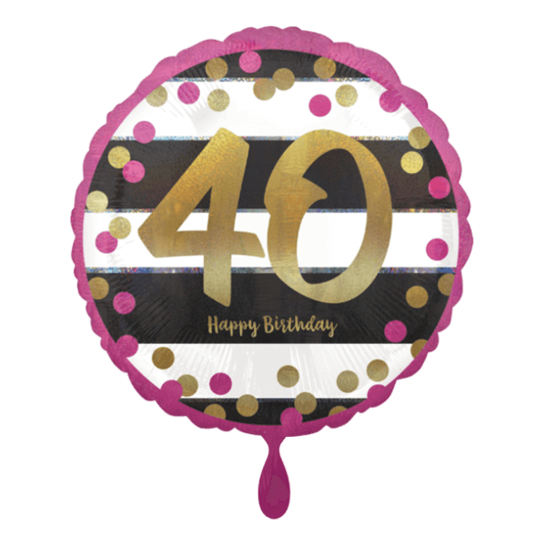 Folienballon "40 Happy Birthday" Stylish - DECORAMI