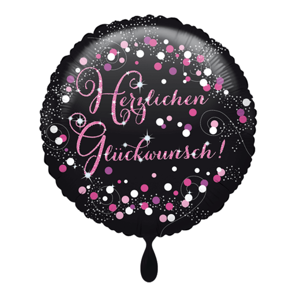Heliumballon-Geschenk Geburtstag Pink Schwarz - DECORAMI