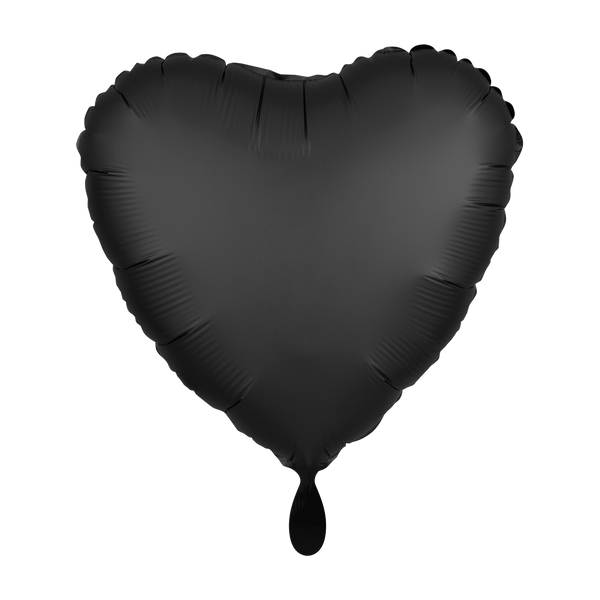Herzballon Schwarz Satin - DECORAMI
