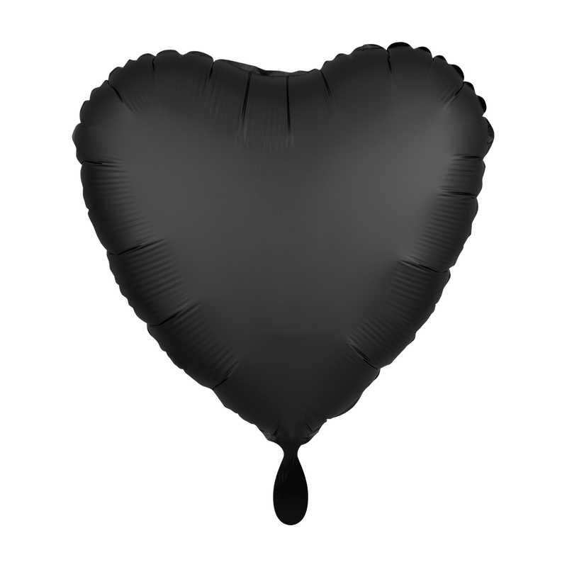 Herzballon Schwarz Satin - DECORAMI
