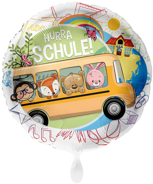 Folienballon Einschulung "Hurra Schule!"