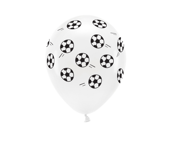 Luftballon Ø 33 cm Fußball 6 Stk. Weiß - DECORAMI