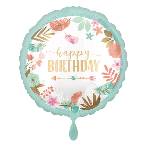 Geburtstagsballon "Happy Birthday " Lovely Leaves - DECORAMI