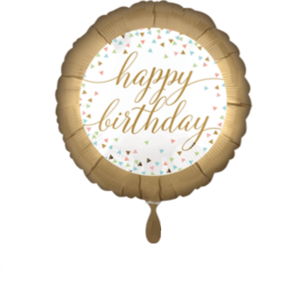 Heliumballon-Geschenk "Happy Birthday" Gold Stylisch - DECORAMI