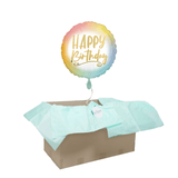 Heliumballon-Geschenk "Happy Birthday" Rainbow Ombre 1 Ballon - DECORAMI