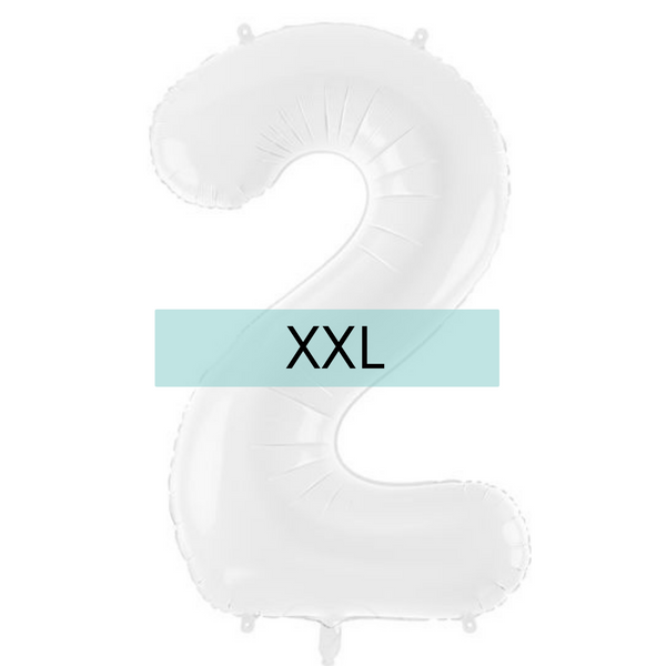 Zahlen Ballon 2 XXL Weiß