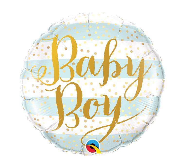 Folienballon "Baby Boy" Blau Gold - DECORAMI
