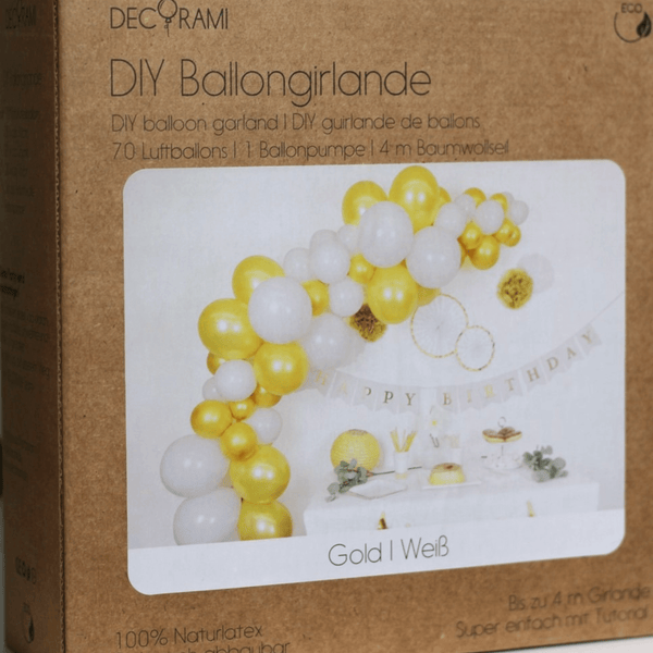 Ballongirlanden-Kit DIY Gold-Weiß