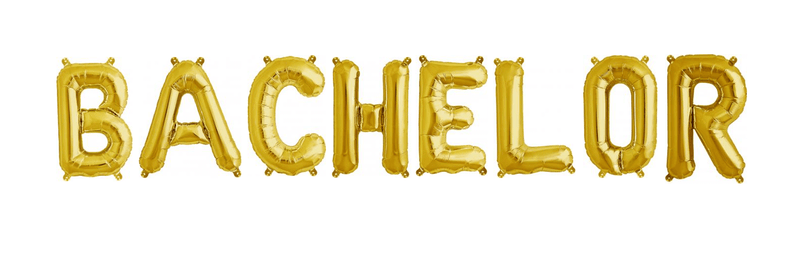 Ballonschriftzug "Bachelor" Gold - DECORAMI