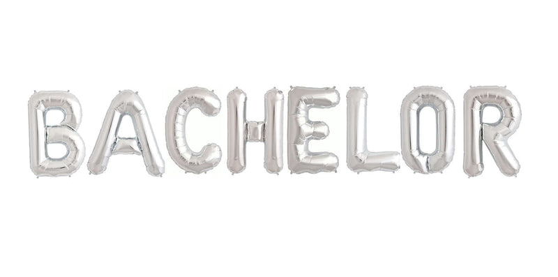 Ballonschriftzug "Bachelor" Silber - DECORAMI