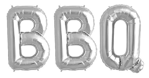 Ballonschriftzug "BBQ" Silber - DECORAMI