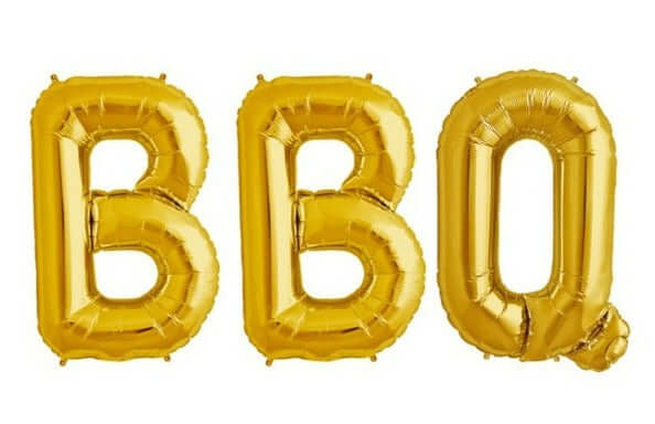 Ballonschriftzug "BBQ" Gold - DECORAMI