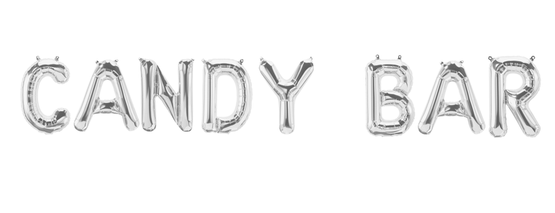 Ballonschriftzug "Candy Bar" Silber - DECORAMI